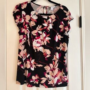 Flutter sleeve floral top
